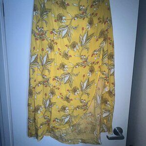 Express Yellow Summer Skirt w/ Flowers (size s)